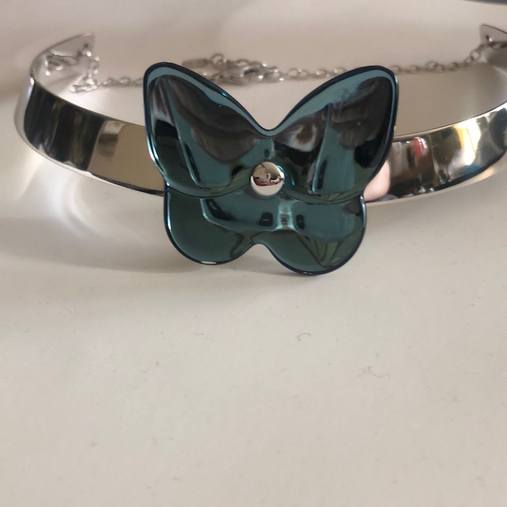 Baccarat papillon Sterling silver  choker necklace
